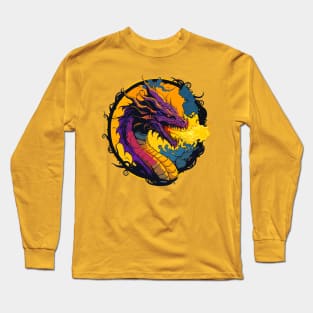 Full of Hot Air -  Fire Breathing Dragon VS Dragon Slayer | Dungeons & Dragons Tabletop High Fantasy Artwork Long Sleeve T-Shirt